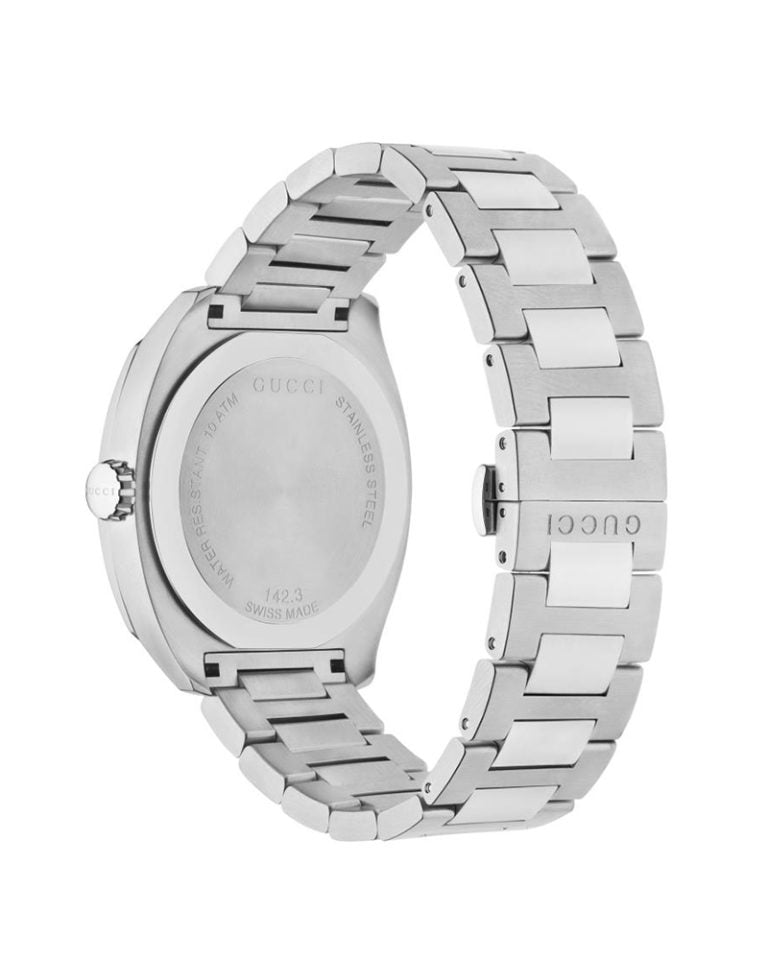 Gucci Men’s Swiss Made Quartz Stainless Steel Black Dial 40mm Watch YA142301
