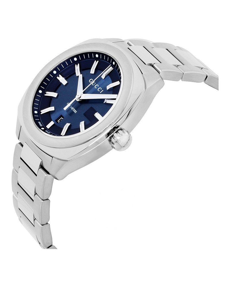 Gucci Men’s Swiss Made Quartz Stainless Steel Blue Dial 41mm Watch YA142303