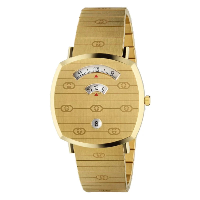 Gucci Men’s Swiss Made Quartz Gold Stainless Steel White Dial 38mm Watch YA157409