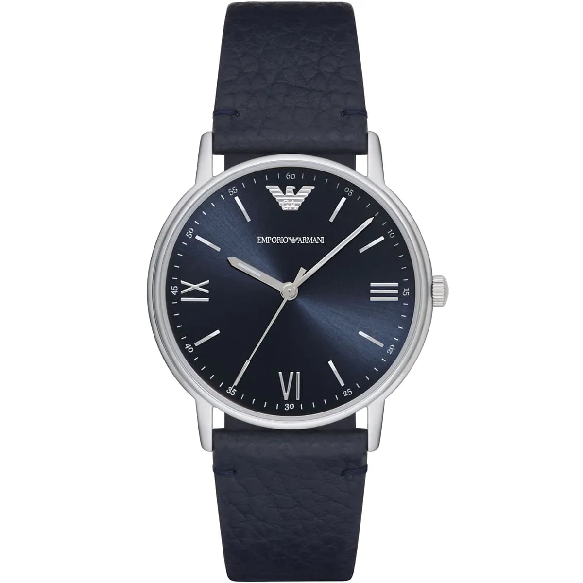 Emporio Armani Men’s Quartz Blue Leather Strap Blue Dial 41mm Watch AR11012