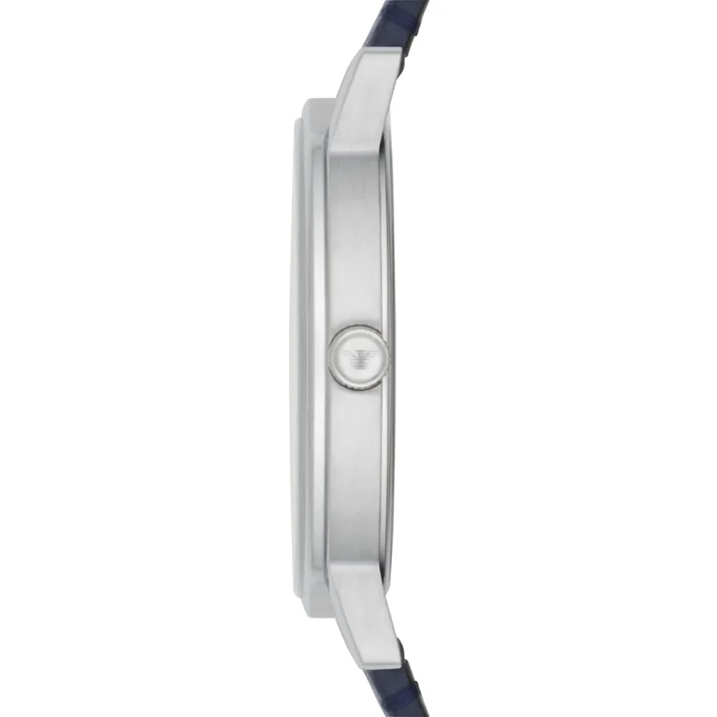 Emporio Armani Men’s Quartz Blue Leather Strap Blue Dial 41mm Watch AR11012