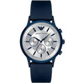 Emporio Armani Men’s Chronograph Quartz Silicone Strap Silver Dial 44mm Watch AR11026