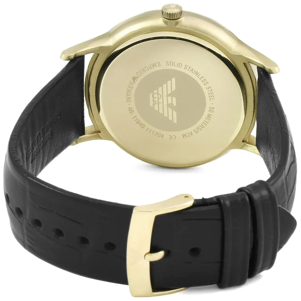 Emporio Armani Men’s Quartz Leather Strap Grey Dial 43mm Watch AR11049