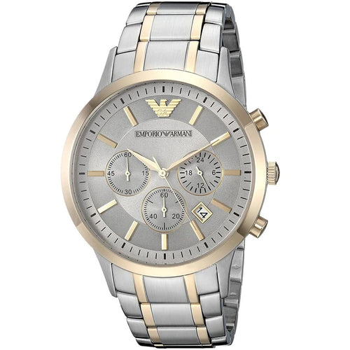 Emporio Armani Men’s Chronograph Quartz Stainless Steel Grey Dial 43mm Watch AR11076