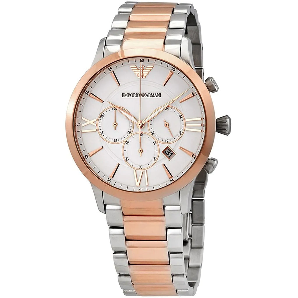 Emporio Armani Men’s Chronograph Quartz Stainless Steel White Dial 44mm Watch AR11209