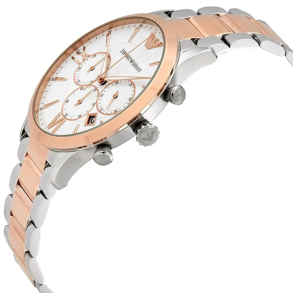 Emporio Armani Men’s Chronograph Quartz Stainless Steel White Dial 44mm Watch AR11209