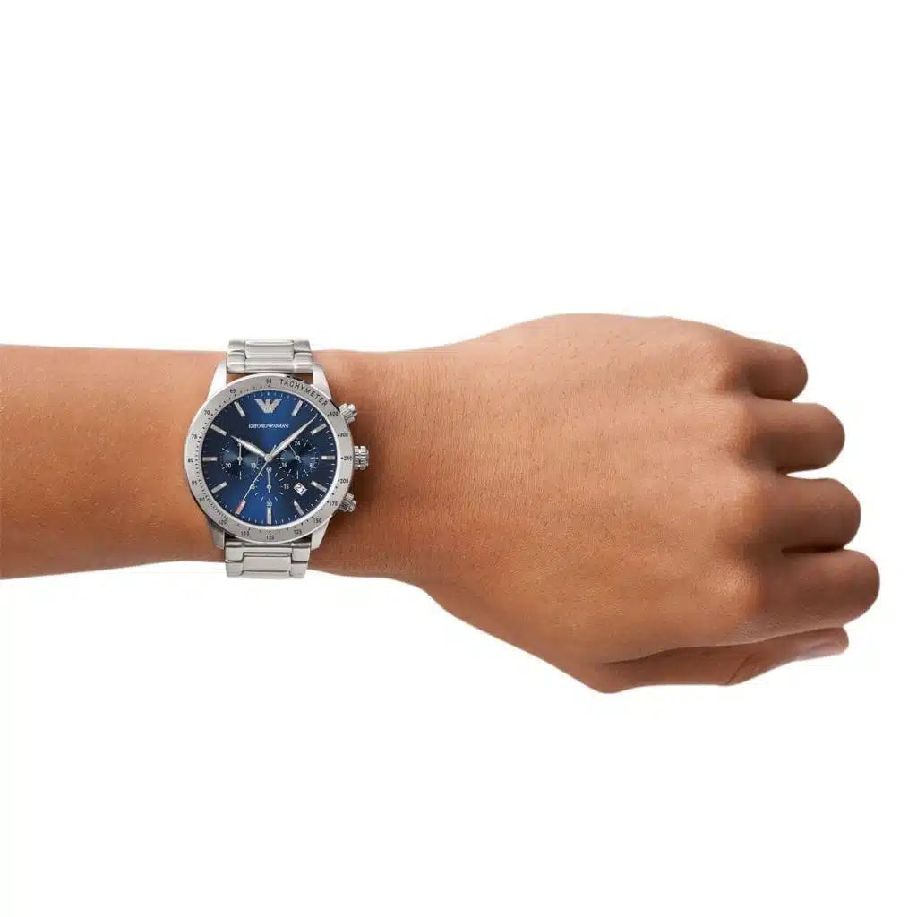 Emporio Armani Men’s Quartz Stainless Steel Blue Dial 44mm Watch AR11306