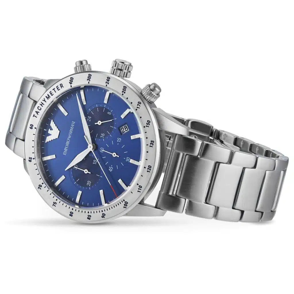 Emporio Armani Men’s Quartz Stainless Steel Blue Dial 44mm Watch AR11306