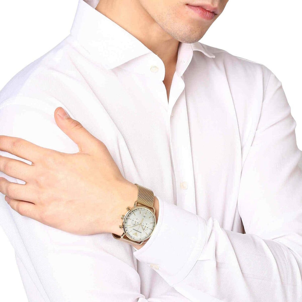 Emporio Armani Men’s Quartz Stainless Steel Beige Dial 43mm Watch AR11315