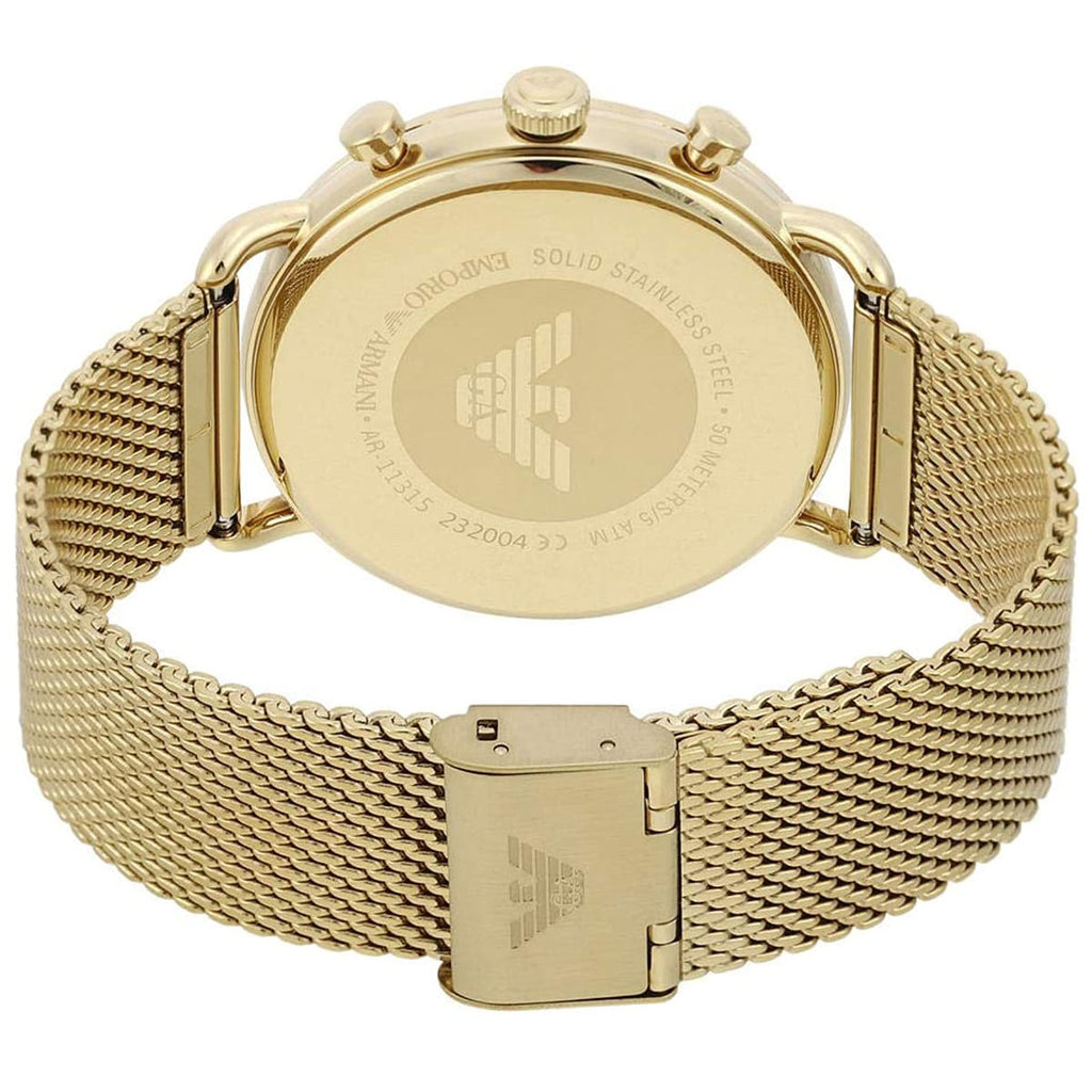 Emporio Armani Men’s Quartz Stainless Steel Beige Dial 43mm Watch AR11315
