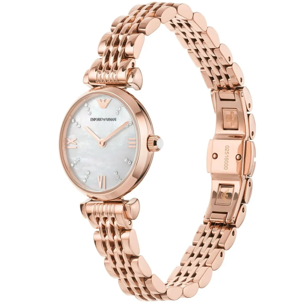 Emporio Armani Women’s Stainless Steel Mother of Pearl Dial 28mm Watch AR11316