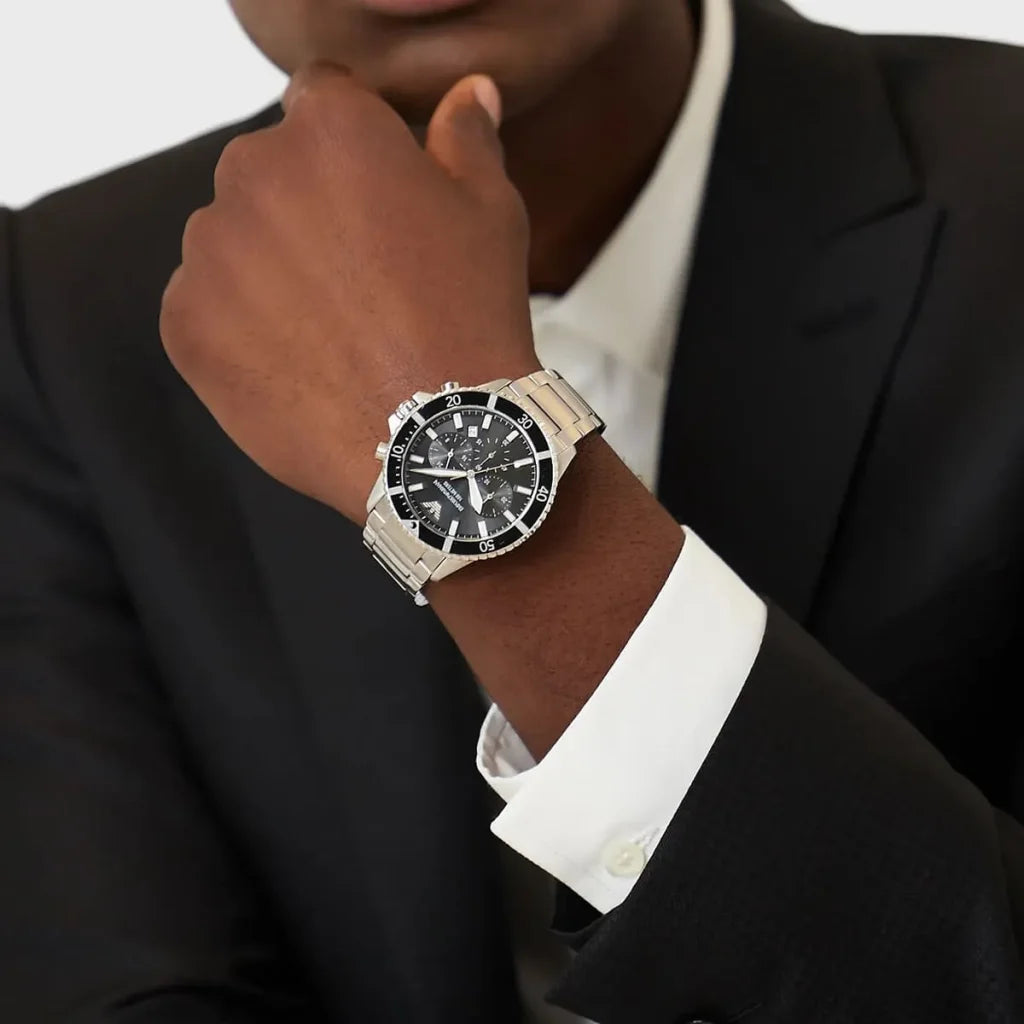 Emporio Armani Men’s Quartz Stainless Steel Black Dial 43mm Watch AR11360