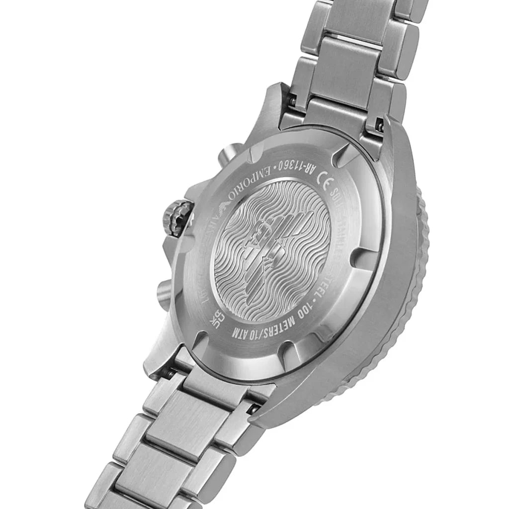 Emporio Armani Men’s Quartz Stainless Steel Black Dial 43mm Watch AR11360