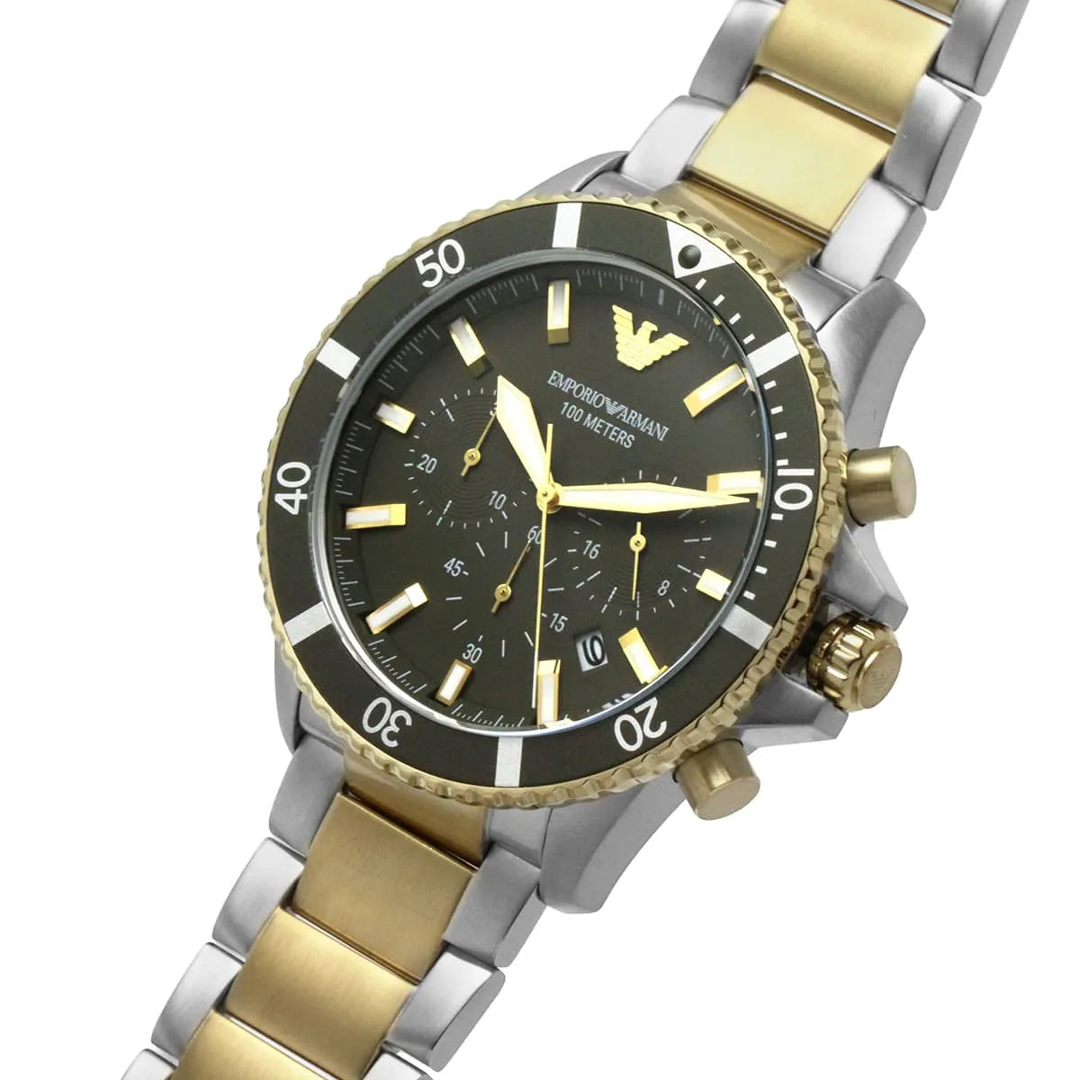 Emporio Armani Men’s Quartz Stainless Steel Green Dial 43mm Watch AR11361