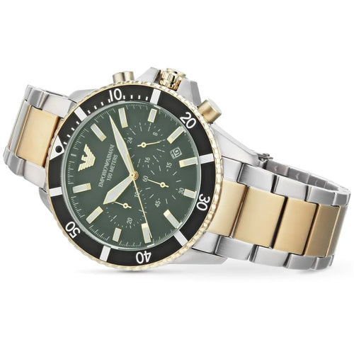 Emporio Armani Men’s Quartz Stainless Steel Green Dial 43mm Watch AR11361