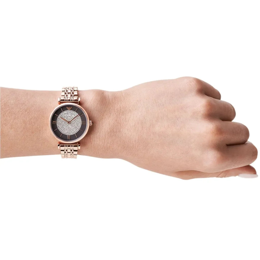 Emporio Armani Women’s Quartz Stainless Steel Brown Dial 32mm Watch AR11402
