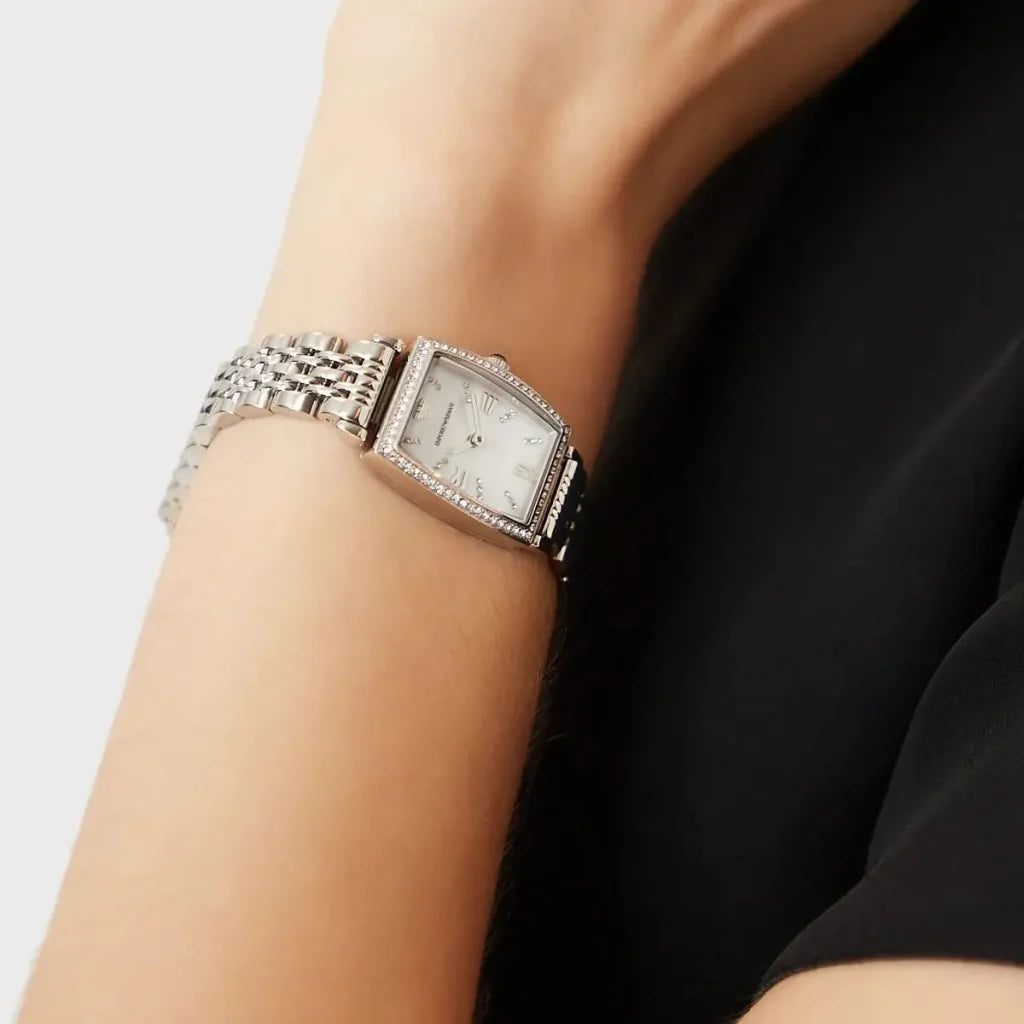 Emporio Armani Women’s Analog Quartz Stainless Steel White Dial 26mm Watch AR11405