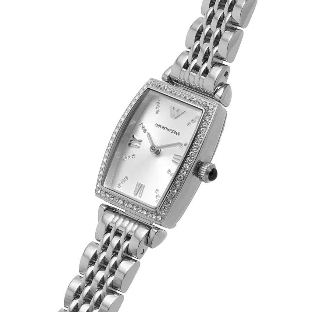 Emporio Armani Women’s Analog Quartz Stainless Steel White Dial 26mm Watch AR11405