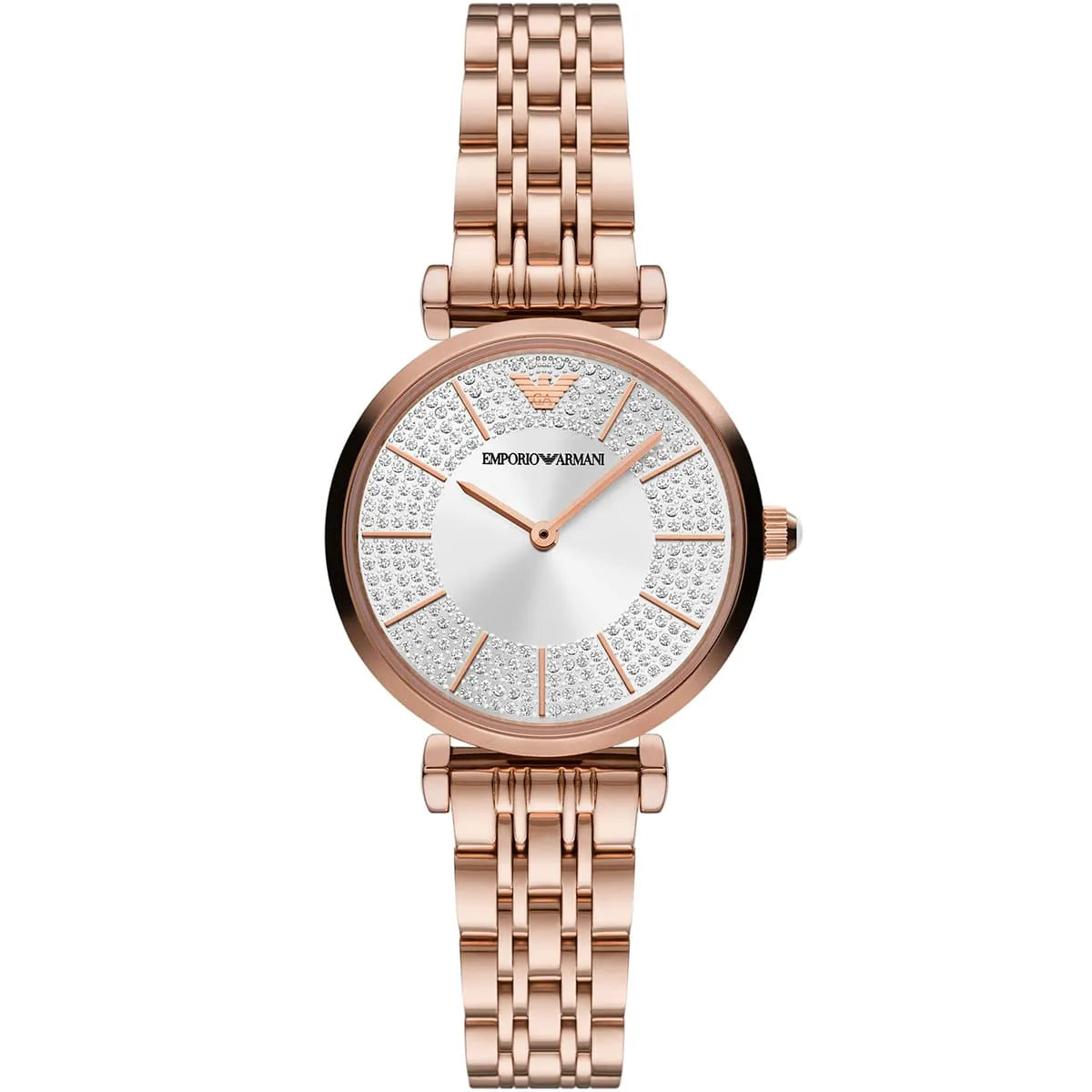 Emporio Armani Women’s Quartz Rose Gold Stainless Steel Silver Dial 32mm Watch AR11446