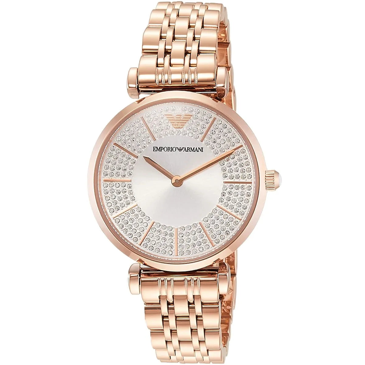 Emporio Armani Women’s Quartz Rose Gold Stainless Steel Silver Dial 32mm Watch AR11446