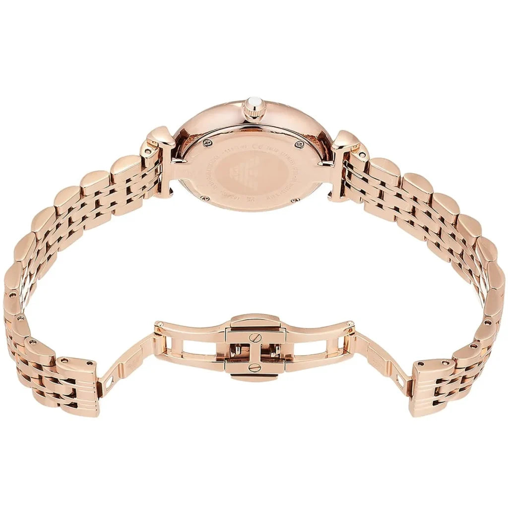 Emporio Armani Women’s Quartz Rose Gold Stainless Steel Silver Dial 32mm Watch AR11446