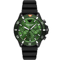 Emporio Armani Men’s Quartz Black Silicone Strap Green Dial 43mm Watch AR11463