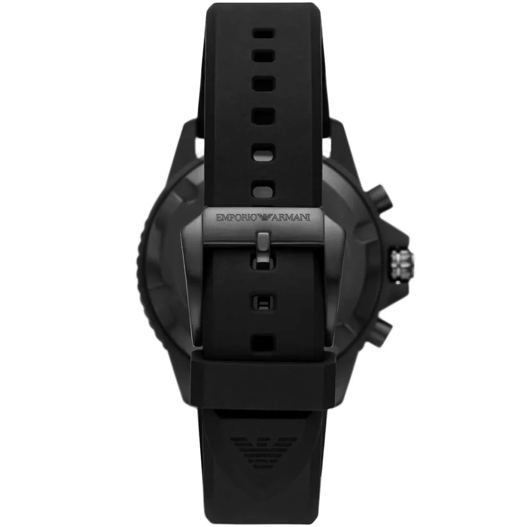 Emporio Armani Men’s Quartz Black Silicone Strap Green Dial 43mm Watch AR11463
