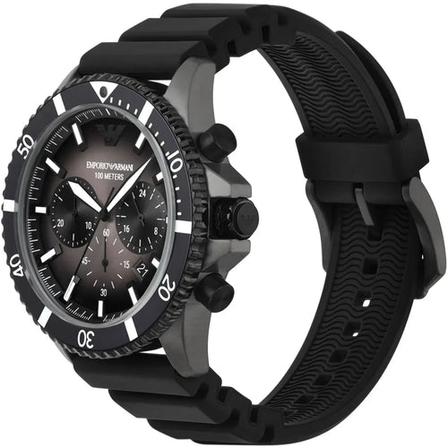 Emporio Armani Men’s Quartz Black Silicone Strap Black Dial 43mm Watch AR11515