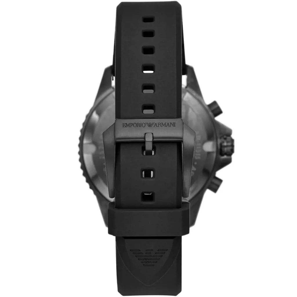 Emporio Armani Men’s Quartz Black Silicone Strap Black Dial 43mm Watch AR11515