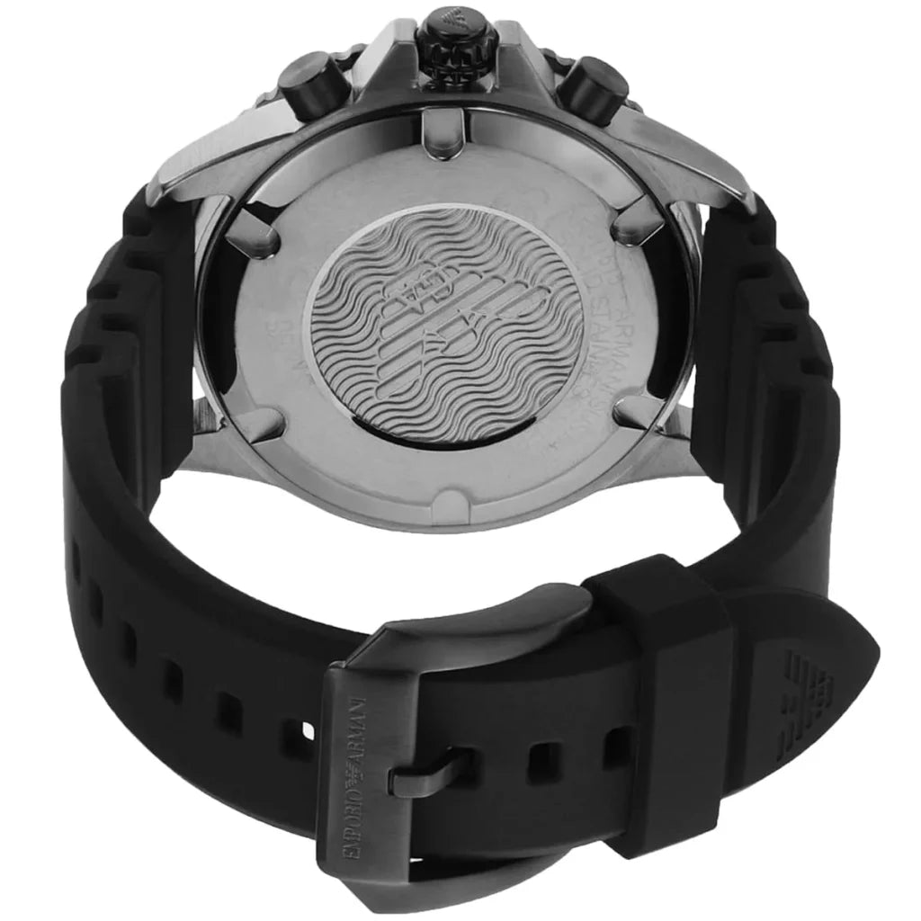Emporio Armani Men’s Quartz Black Silicone Strap Black Dial 43mm Watch AR11515