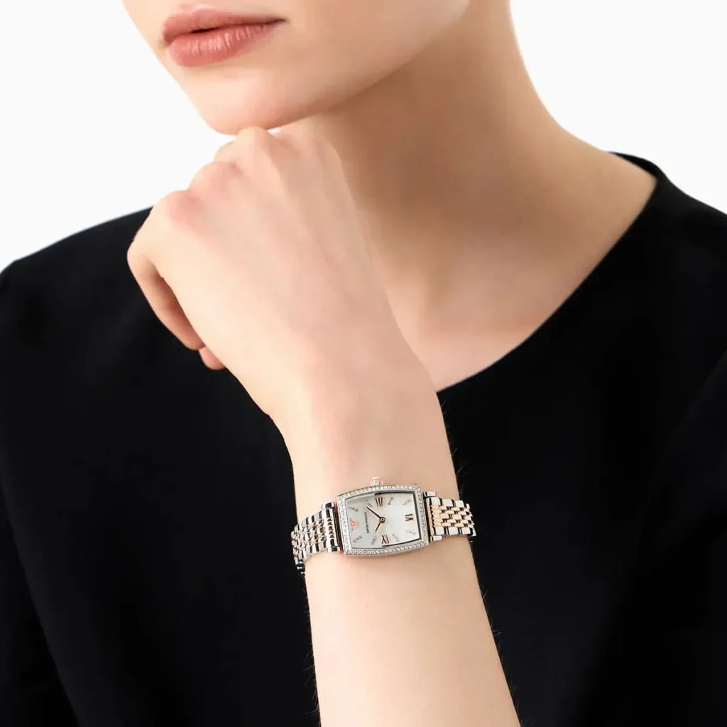 Emporio Armani Women’s Quartz Two Tone Stainless Steel White Dial 26mm Watch AR11519