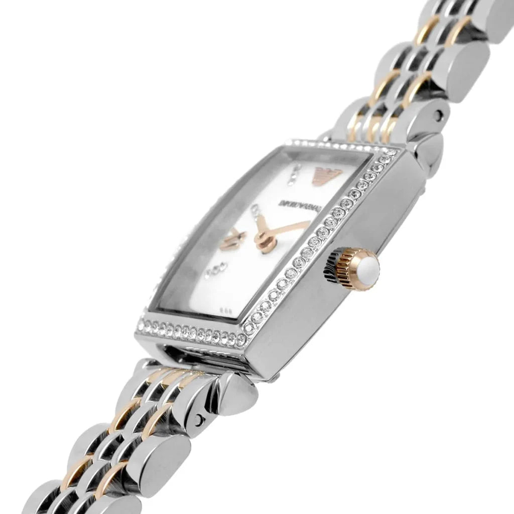 Emporio Armani Women’s Quartz Two Tone Stainless Steel White Dial 26mm Watch AR11519