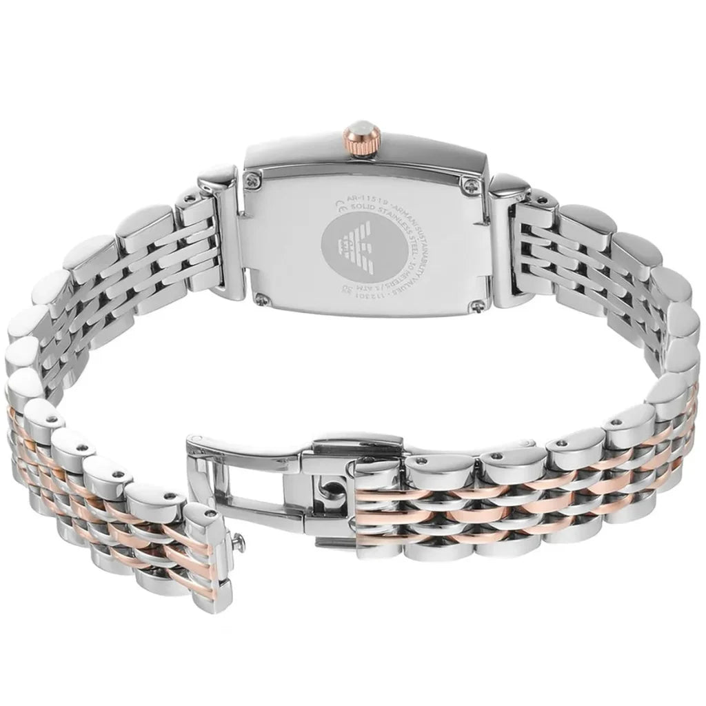 Emporio Armani Women’s Quartz Two Tone Stainless Steel White Dial 26mm Watch AR11519