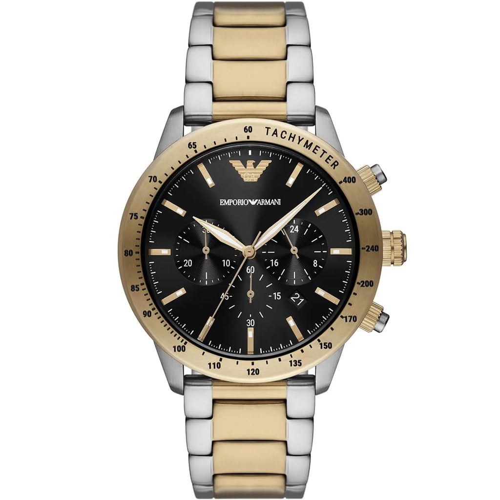 Emporio Armani Men’s Quartz Two-tone Stainless Steel Black Dial 43mm Watch AR11521