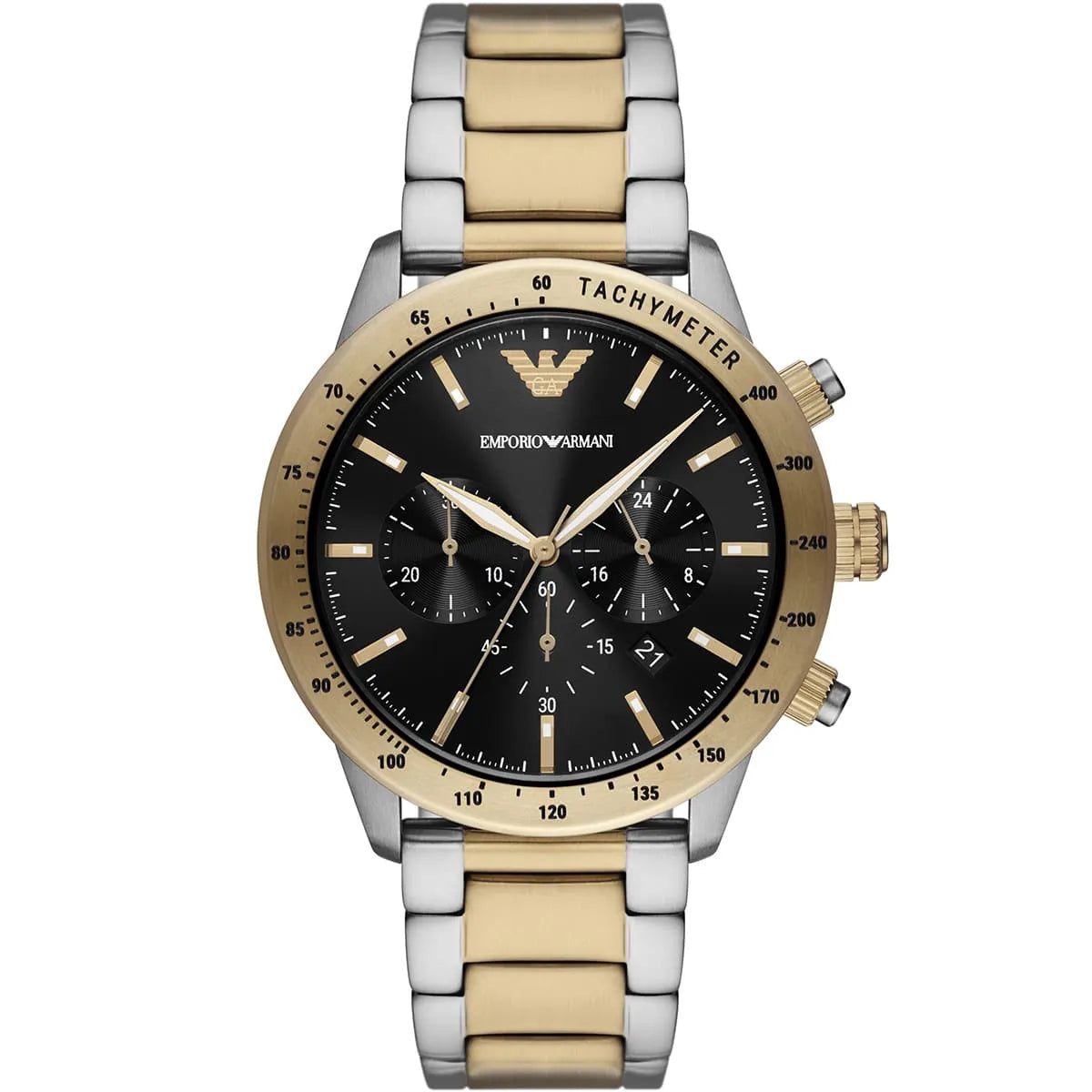 Emporio Armani Men’s Quartz Two-tone Stainless Steel Black Dial 43mm Watch AR11521