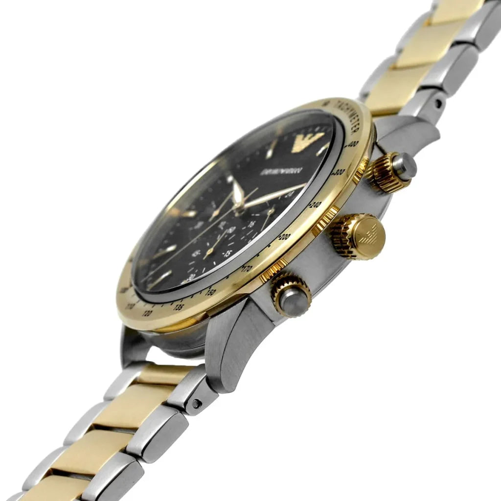 Emporio Armani Men’s Quartz Two-tone Stainless Steel Black Dial 43mm Watch AR11521