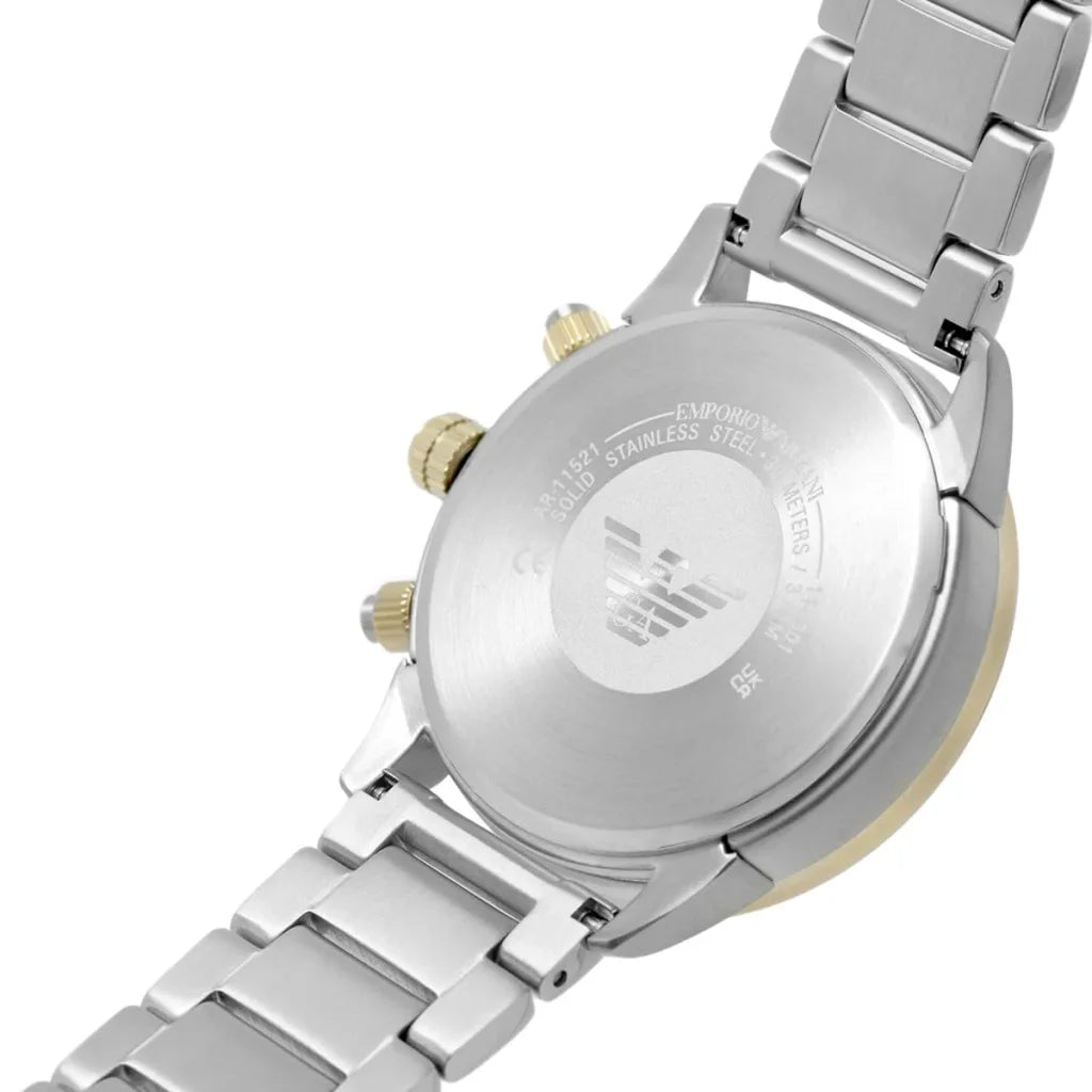 Emporio Armani Men’s Quartz Two-tone Stainless Steel Black Dial 43mm Watch AR11521