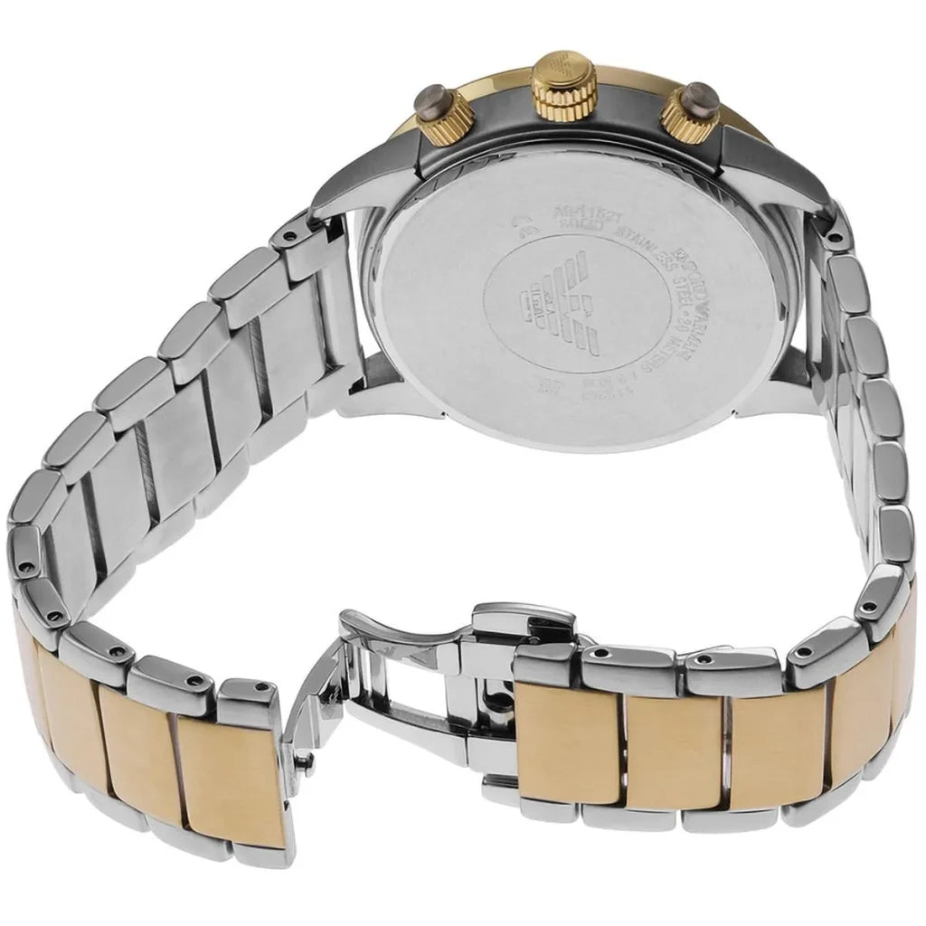 Emporio Armani Men’s Quartz Two-tone Stainless Steel Black Dial 43mm Watch AR11521