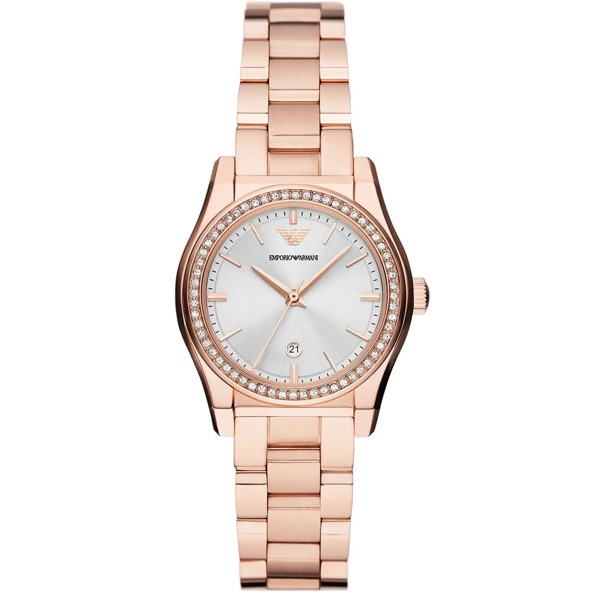 Emporio Armani Women’s Quartz Rose Gold Stainless Steel Silver Dial 32mm Watch AR11558