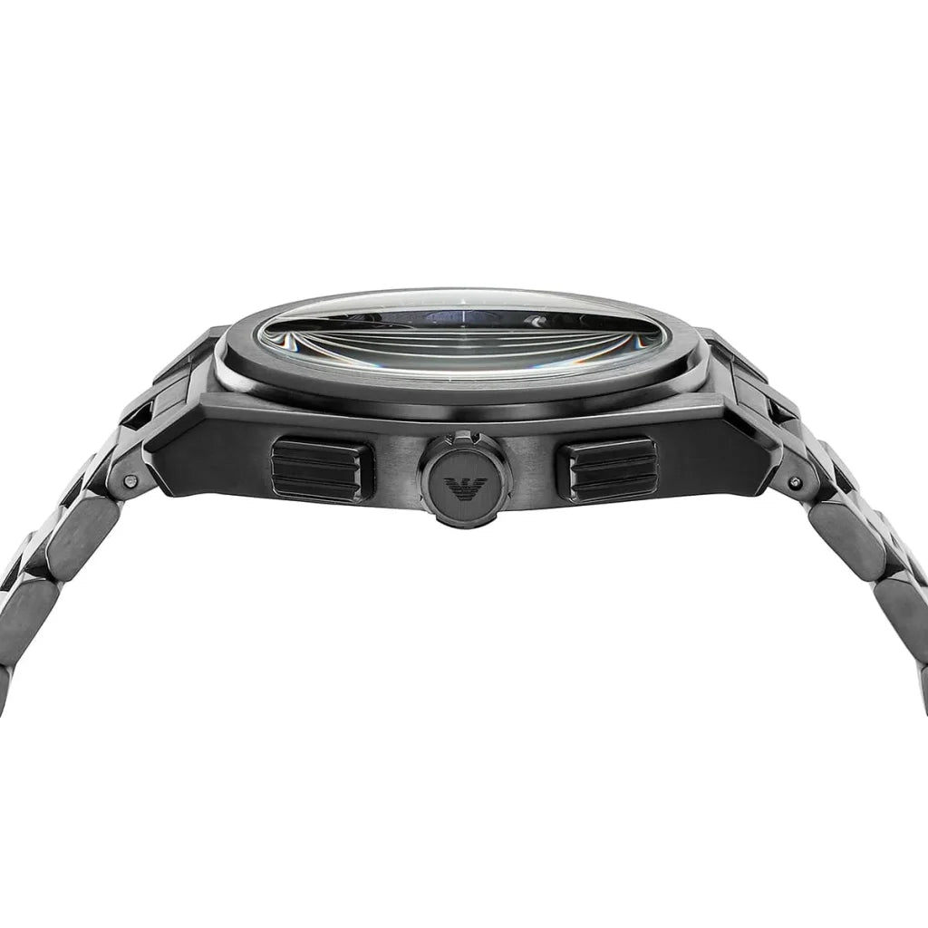 Emporio Armani Men’s Quartz Black Stainless Steel Blue Dial 43mm Watch AR11561