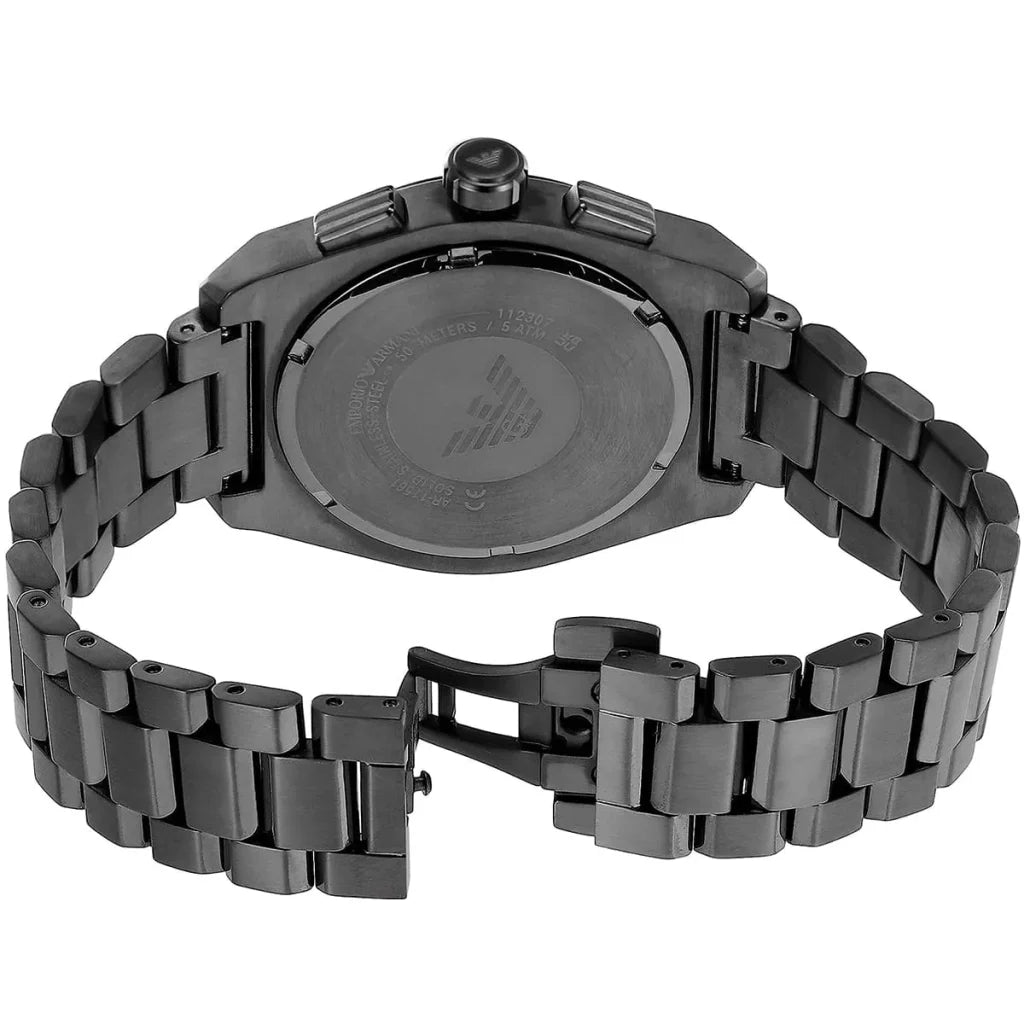 Emporio Armani Men’s Quartz Black Stainless Steel Blue Dial 43mm Watch AR11561