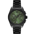 Emporio Armani Men’s Quartz Black Stainless Steel Green Dial 43mm Watch AR11562