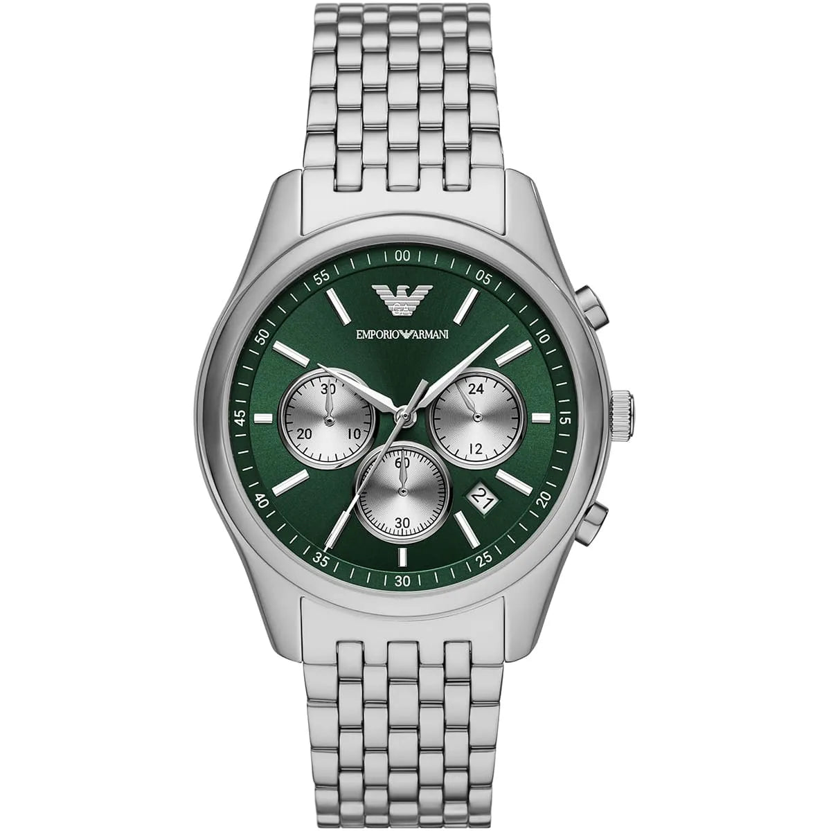 Emporio Armani Men’s Quartz Silver Stainless Steel Green Dial 41mm Watch AR11581
