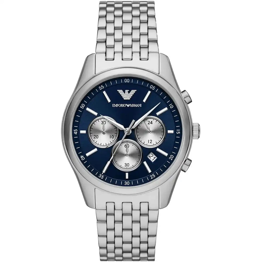 Emporio Armani Men’s Quartz Silver Stainless Steel Blue Dial 41mm Watch AR11582