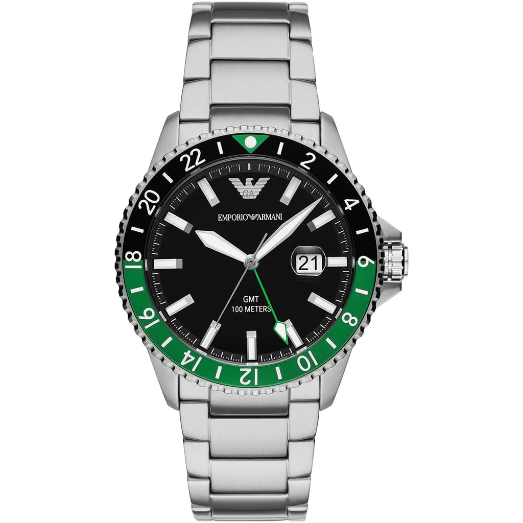 Emporio Armani Men’s Quartz Silver Stainless Steel Black Dial 42mm Watch AR11589