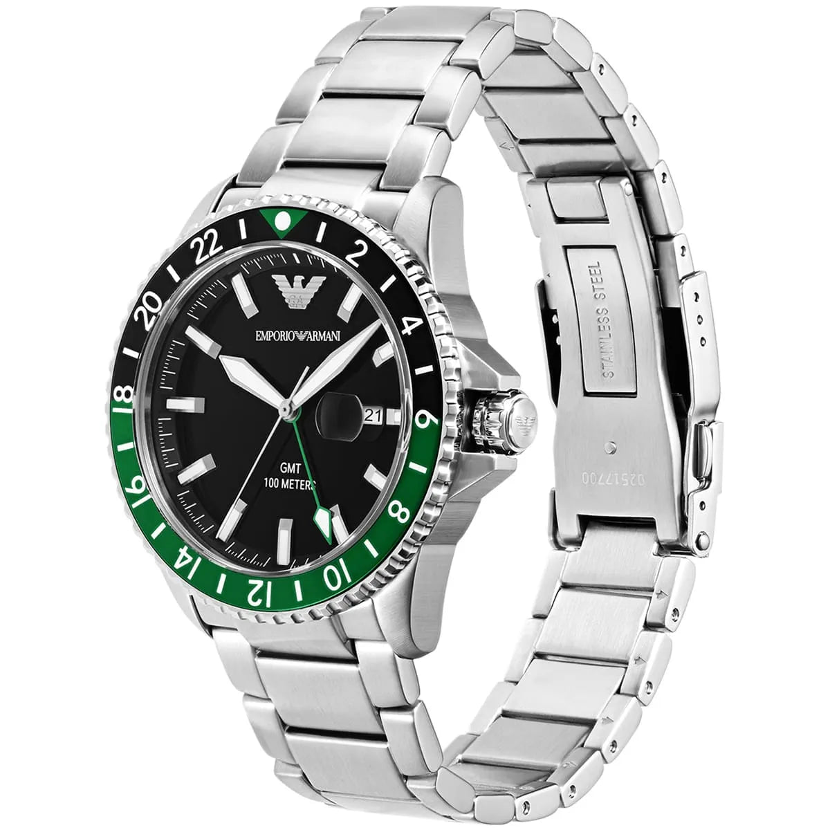 Emporio Armani Men’s Quartz Silver Stainless Steel Black Dial 42mm Watch AR11589