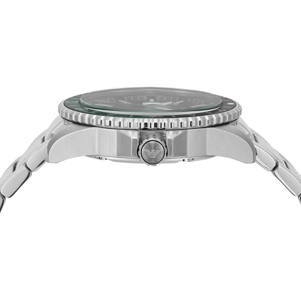 Emporio Armani Men’s Quartz Silver Stainless Steel Black Dial 42mm Watch AR11589