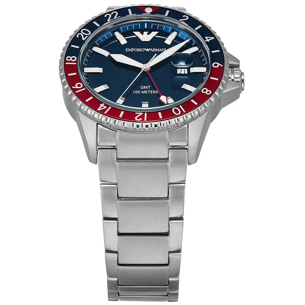 Emporio Armani Men’s Quartz Silver Stainless Steel Blue Dial 42mm Watch AR11590