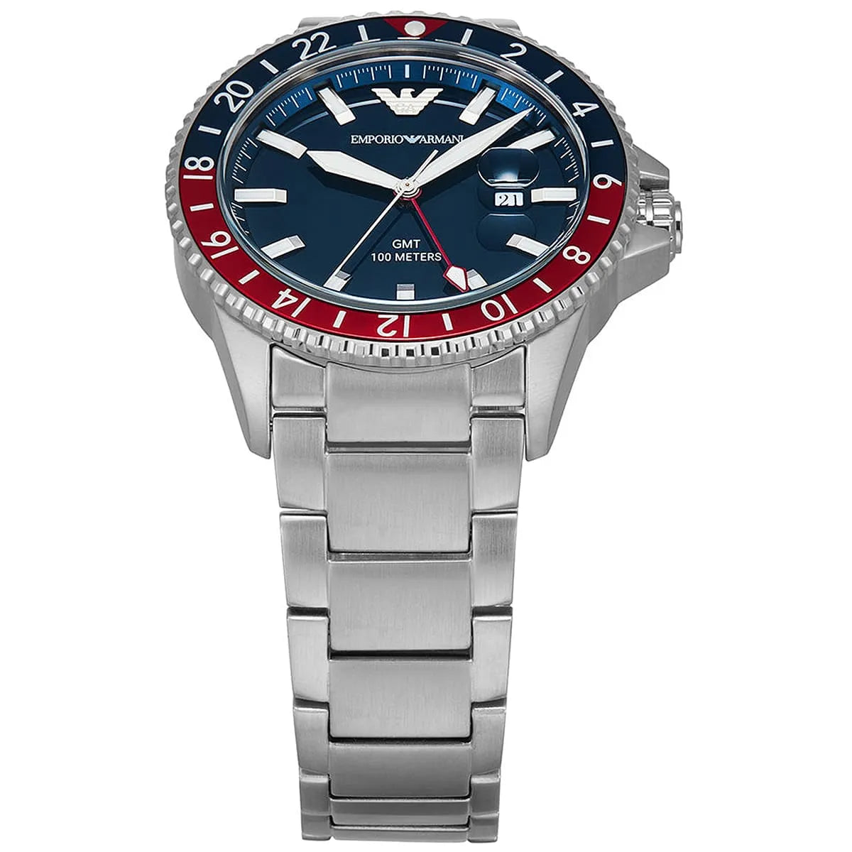 Emporio Armani Men’s Quartz Silver Stainless Steel Blue Dial 42mm Watch AR11590