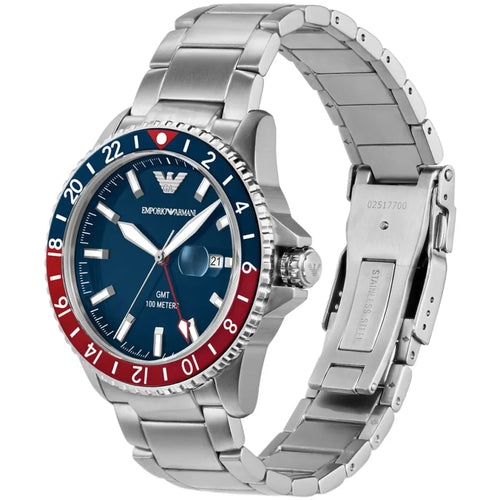 Emporio Armani Men’s Quartz Silver Stainless Steel Blue Dial 42mm Watch AR11590